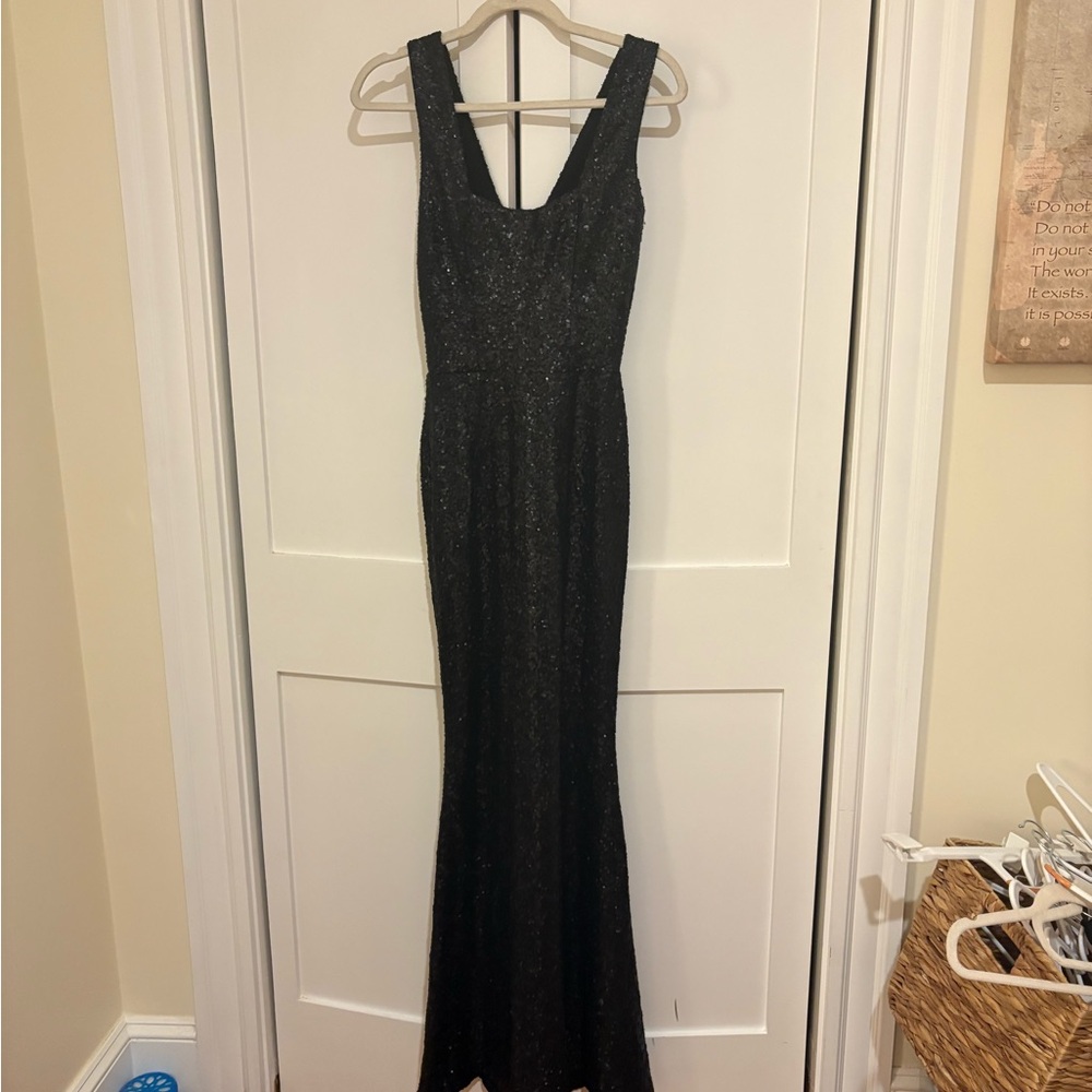 Dress the Population Black Glitter Maxi Dress